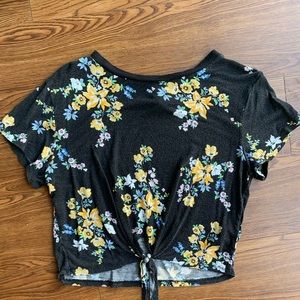 black floral crop